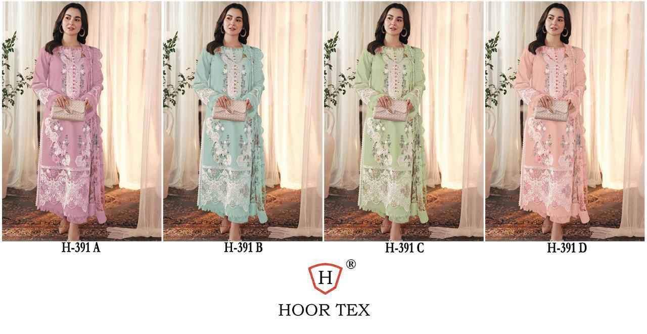 Hoor Tex Hit Design H-391 Colours By Hoor Tex H-391-A To H-391-D Series Designer Festive Pakistani Suits Collection Beautiful Stylish Fancy Colorful Party Wear & Occasional Wear Heavy Cotton With Embroidered Dresses At Wholesale Price