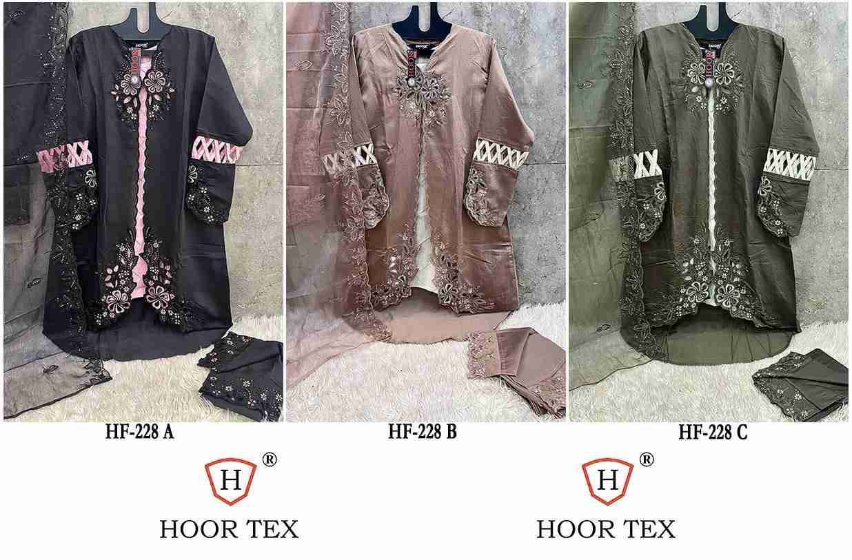 Hoor Tex Hit Design HF-228 Colours By Hoor Tex HF-228-A To HF-228-C Series Designer Festive Pakistani Suits Collection Beautiful Stylish Fancy Colorful Party Wear & Occasional Wear Heavy Viscose Dresses At Wholesale Price