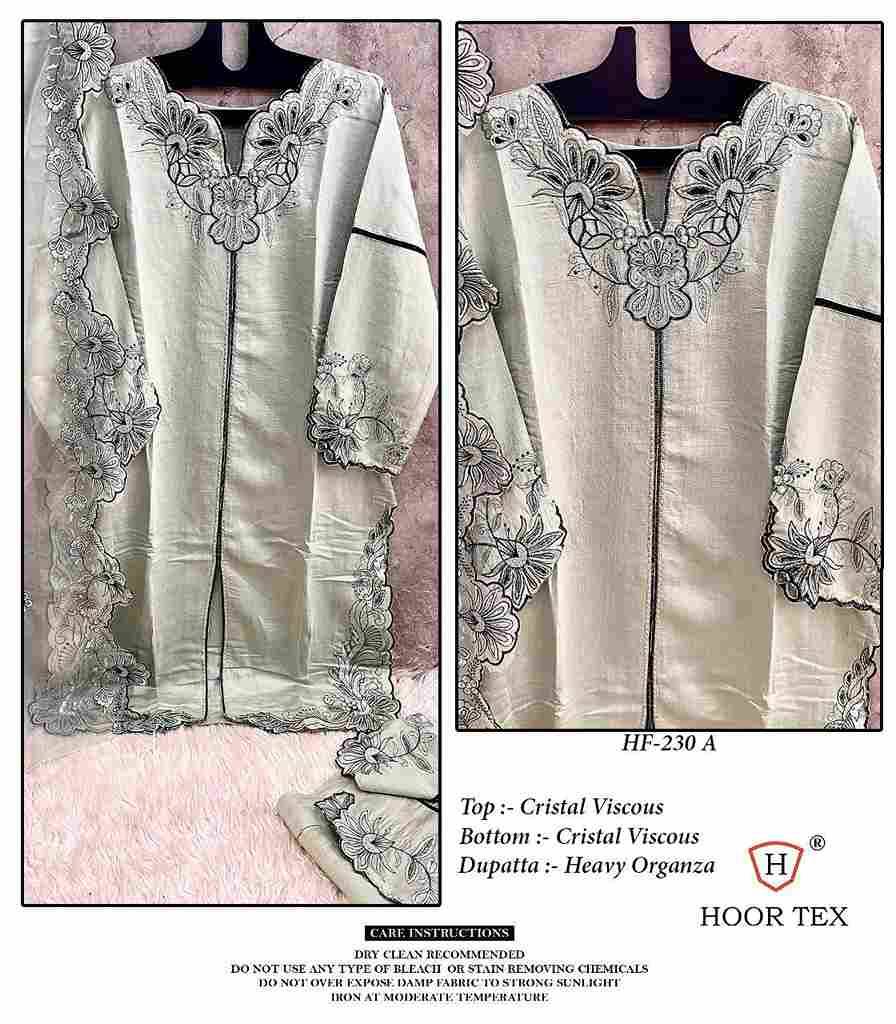 Hoor Tex Hit Design HF-230 Colours By Hoor Tex HF-230-A To HF-230-C Series Designer Festive Pakistani Suits Collection Beautiful Stylish Fancy Colorful Party Wear & Occasional Wear Heavy Viscose Dresses At Wholesale Price