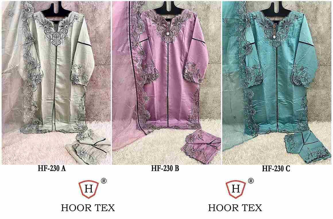 Hoor Tex Hit Design HF-230 Colours By Hoor Tex HF-230-A To HF-230-C Series Designer Festive Pakistani Suits Collection Beautiful Stylish Fancy Colorful Party Wear & Occasional Wear Heavy Viscose Dresses At Wholesale Price