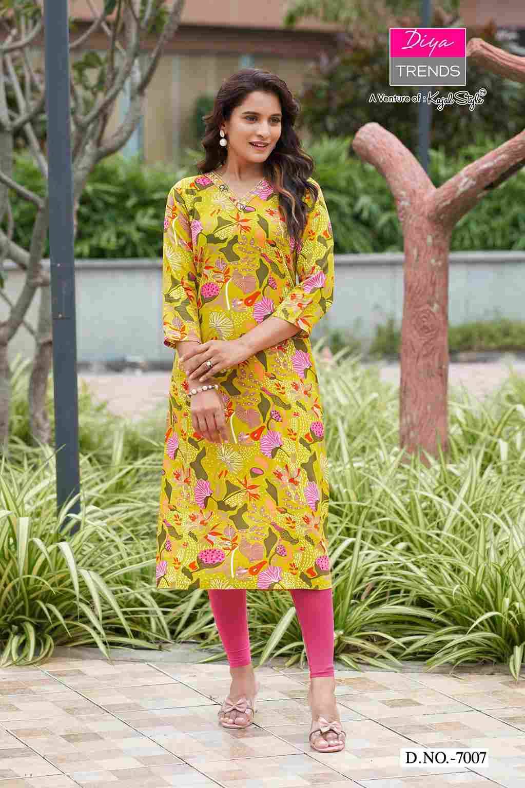 Gardencity Vol-7 By Diya Trends Combo Set 7001 To 7011 Series Designer Stylish Fancy Colorful Beautiful Party Wear & Ethnic Wear Collection Rayon Print Kurtis At Wholesale Price