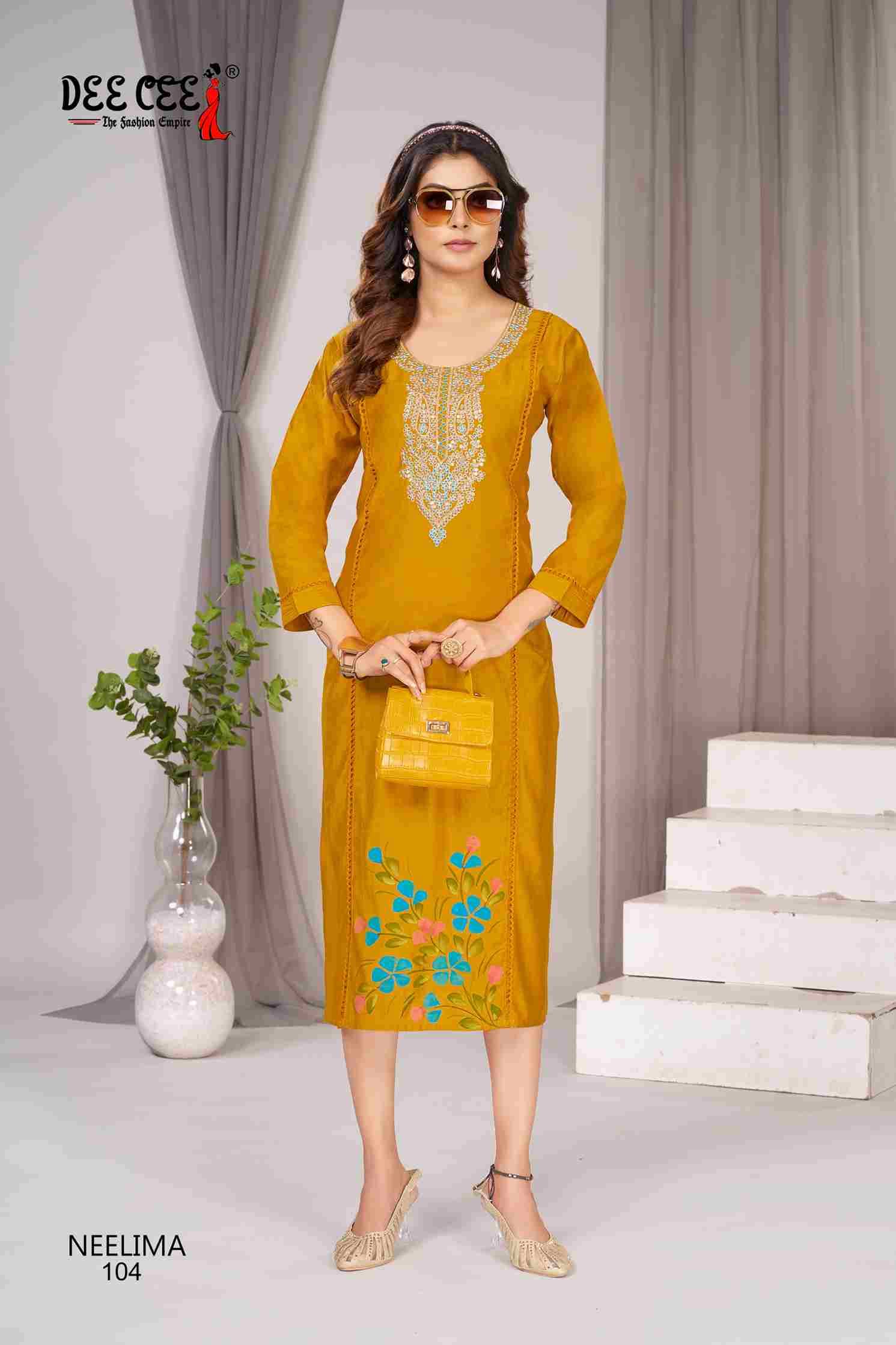 Neelima By Dee Cee 101 To 106 Series Designer Stylish Fancy Colorful Beautiful Party Wear & Ethnic Wear Collection Fancy Print Kurtis At Wholesale Price