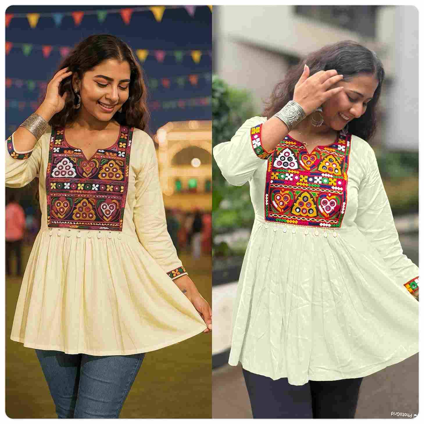 Navratri Tops By Kaamiri 01 To 05 Series Designer Stylish Fancy Colorful Beautiful Party Wear & Ethnic Wear Collection Rayon Tops At Wholesale Price