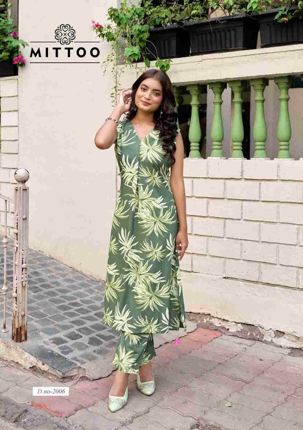 Saffron By Mittoo 2001 To 2006 Series Designer Stylish Fancy Colorful Beautiful Party Wear & Ethnic Wear Collection Rayon Print Co-Ord At Wholesale Price
