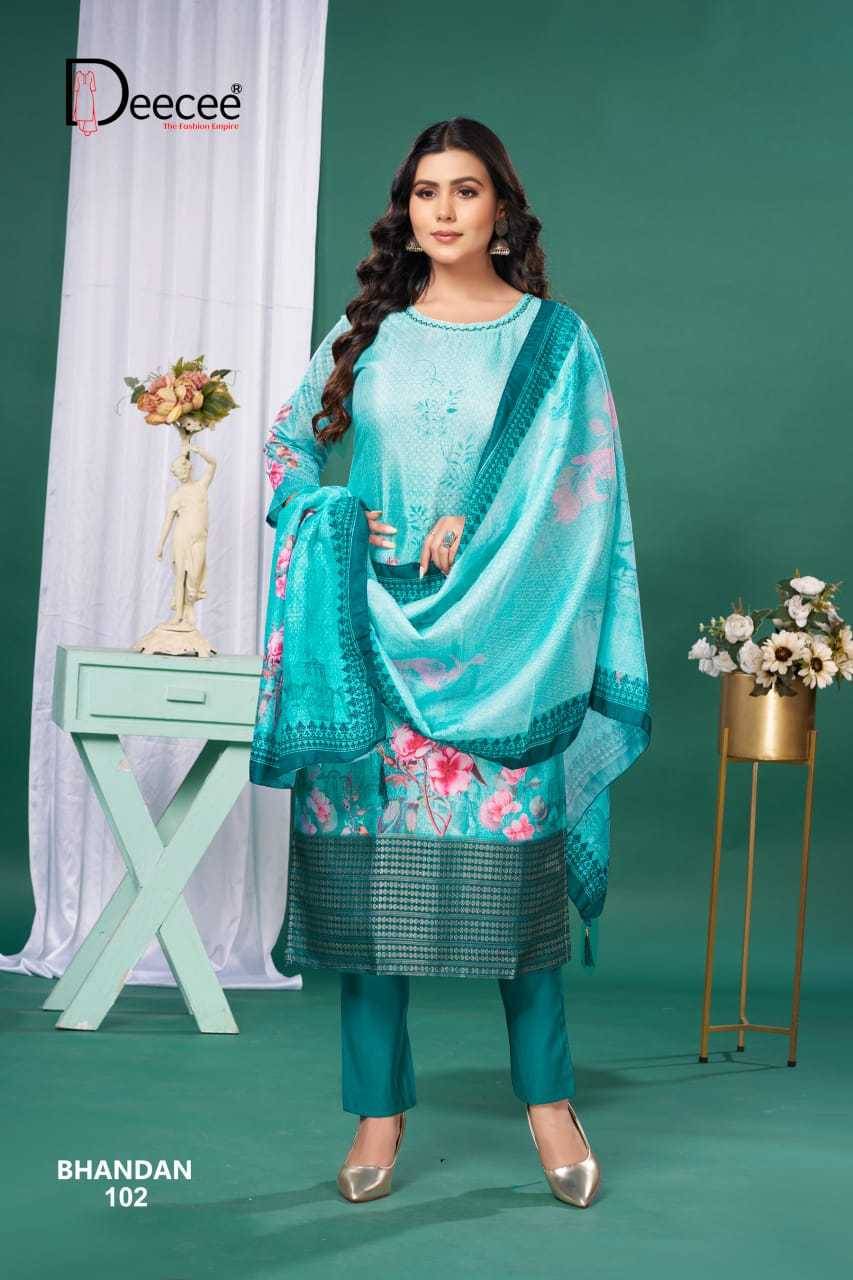 Bandhan By Dee Cee 101 To 106 Series Designer Stylish Fancy Colorful Beautiful Party Wear & Ethnic Wear Collection Muslin Silk Dresses At Wholesale Price