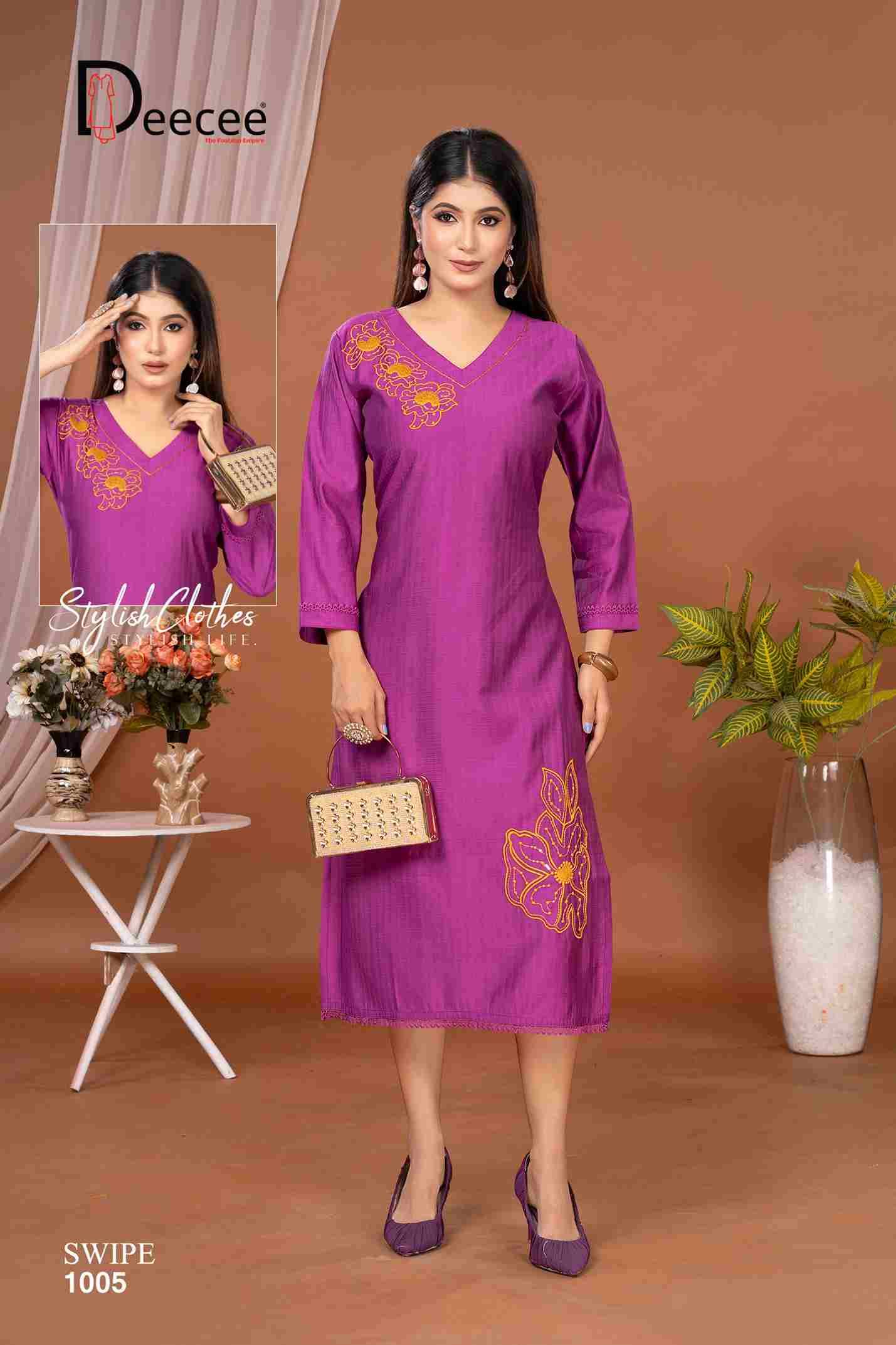 Swipe By Dee Cee 1001 To 1006 Series Designer Stylish Fancy Colorful Beautiful Party Wear & Ethnic Wear Collection Imported Kurtis At Wholesale Price