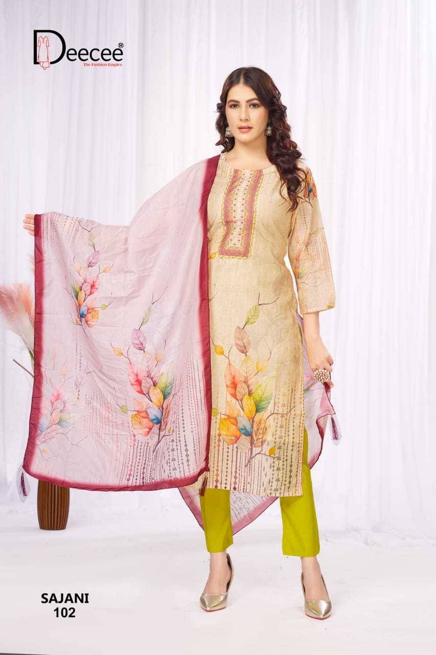 Sajani By Dee Cee 101 To 106 Series Designer Stylish Fancy Colorful Beautiful Party Wear & Ethnic Wear Collection Roman Silk Dresses At Wholesale Price