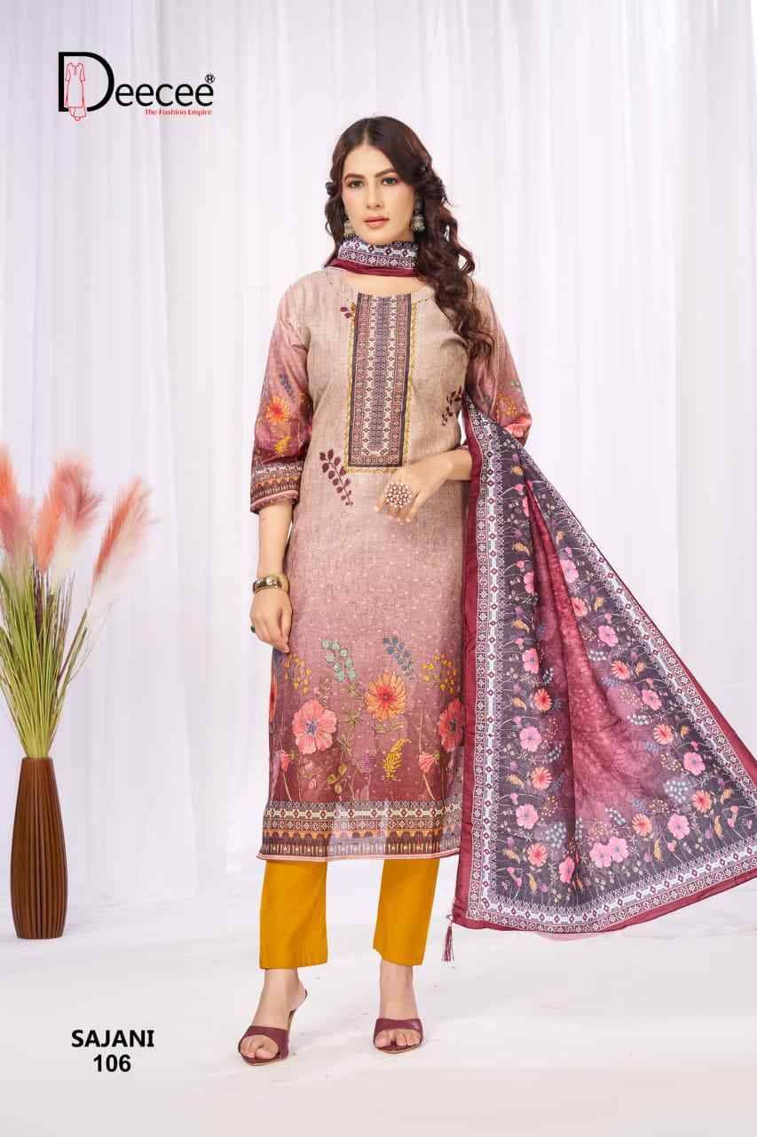 Sajani By Dee Cee 101 To 106 Series Designer Stylish Fancy Colorful Beautiful Party Wear & Ethnic Wear Collection Roman Silk Dresses At Wholesale Price