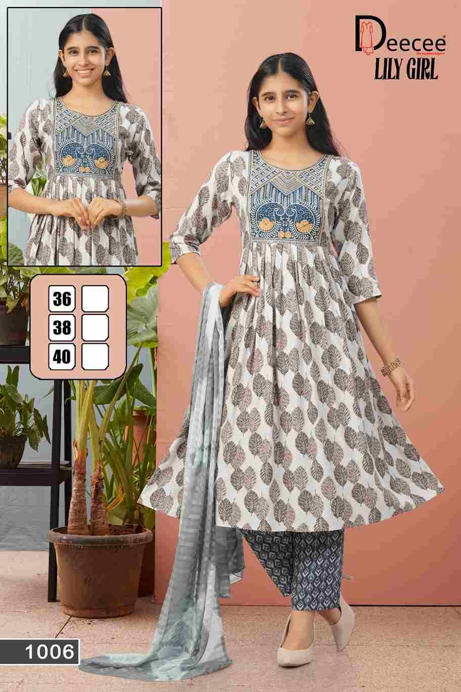 Lily Girl By Dee Cee 1001 To 1006 Series Designer Stylish Fancy Colorful Beautiful Party Wear & Ethnic Wear Collection Rayon Foil Dresses At Wholesale Price