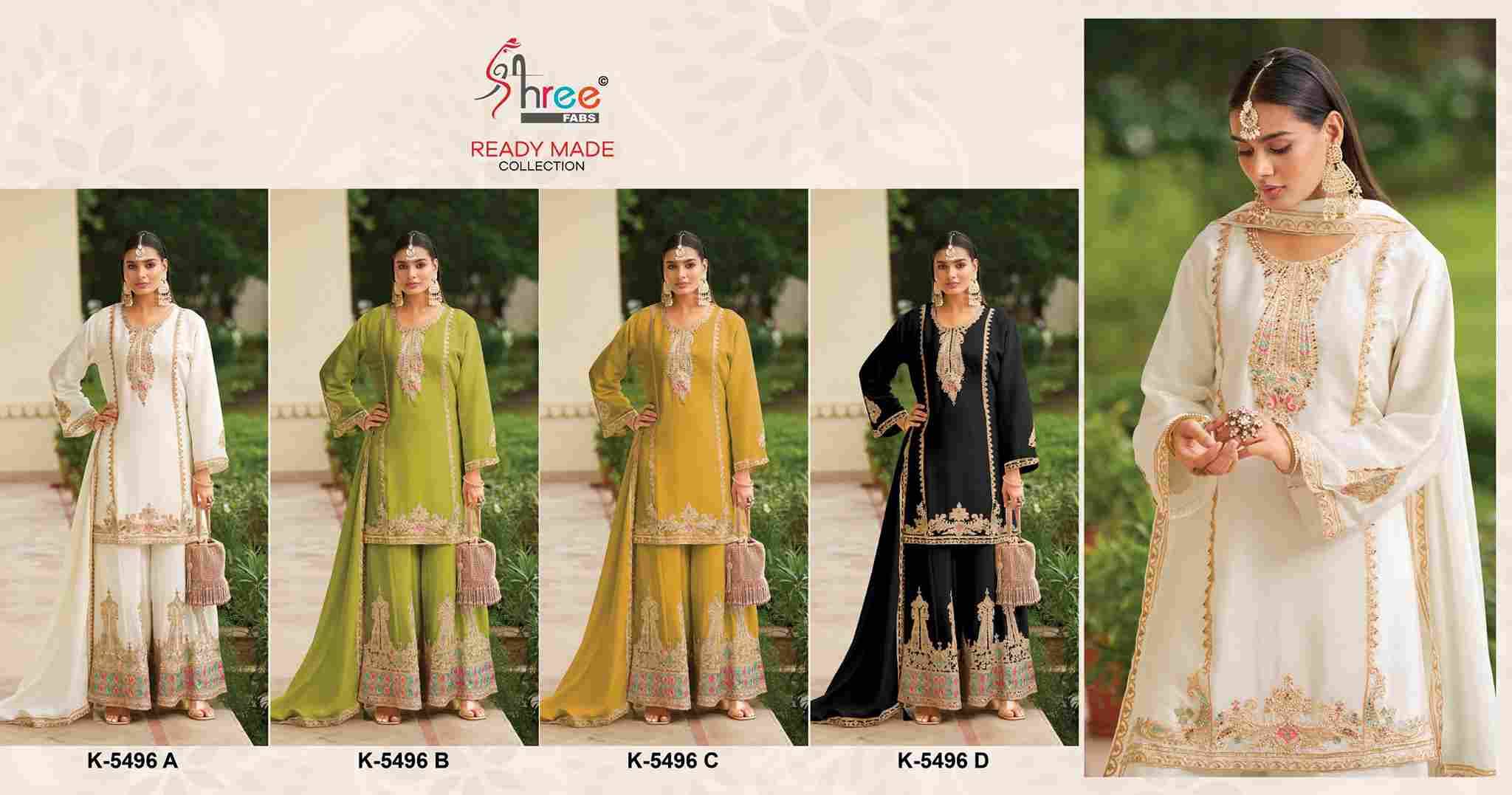 Shree Fabs Hit Design K-5496 Colours By Shree Fabs K-5496-A To K-5496-D Series Designer Pakistani Suits Beautiful Fancy Stylish Colorful Party Wear & Occasional Wear Chinnon Embroidery Dresses At Wholesale Price