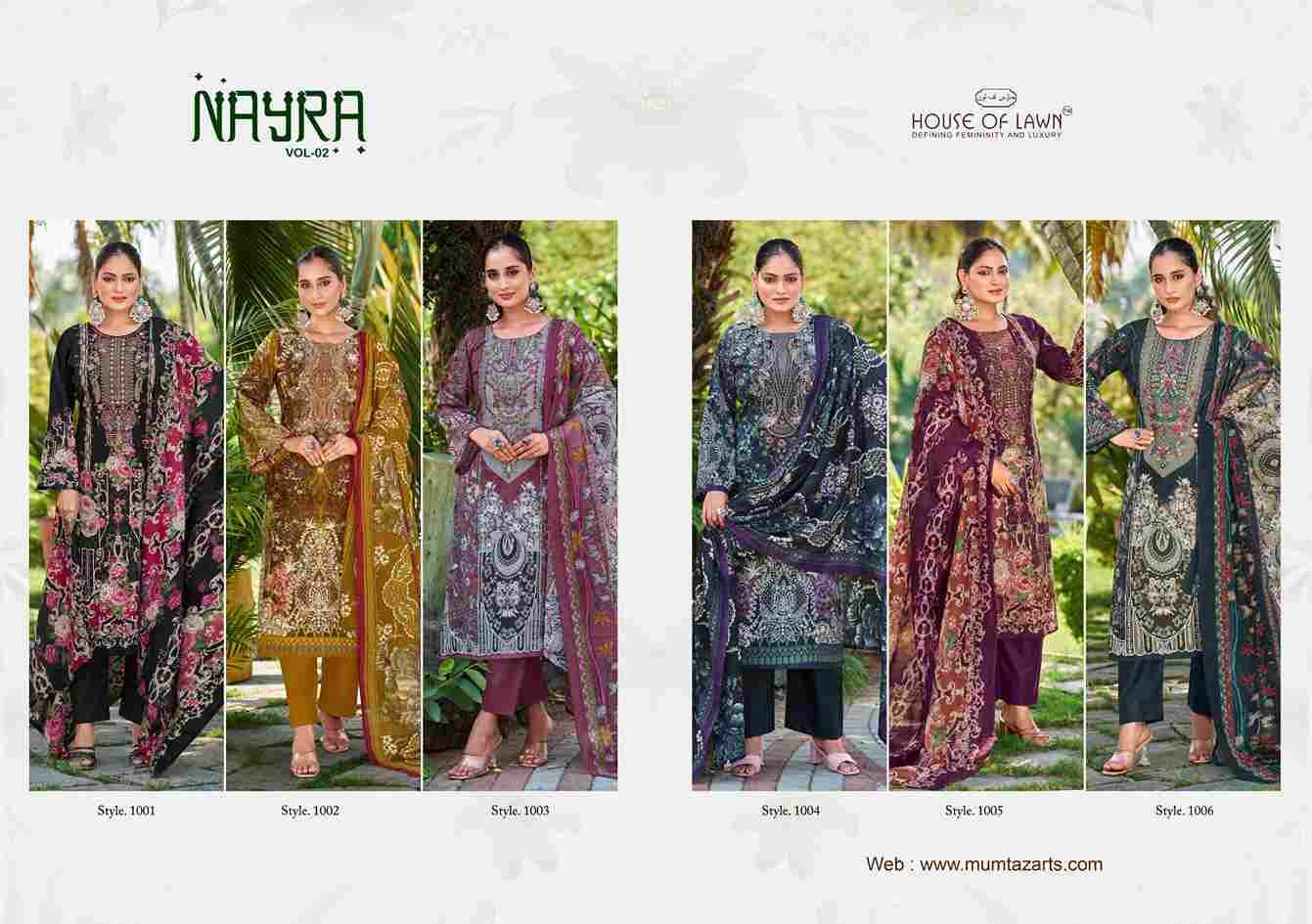 Nayra Vol-2 By House Of Lawn 1001 To 1006 Series Beautiful Festive Suits Stylish Fancy Colorful Casual Wear & Ethnic Wear Pure Lawn Print Dresses At Wholesale Price