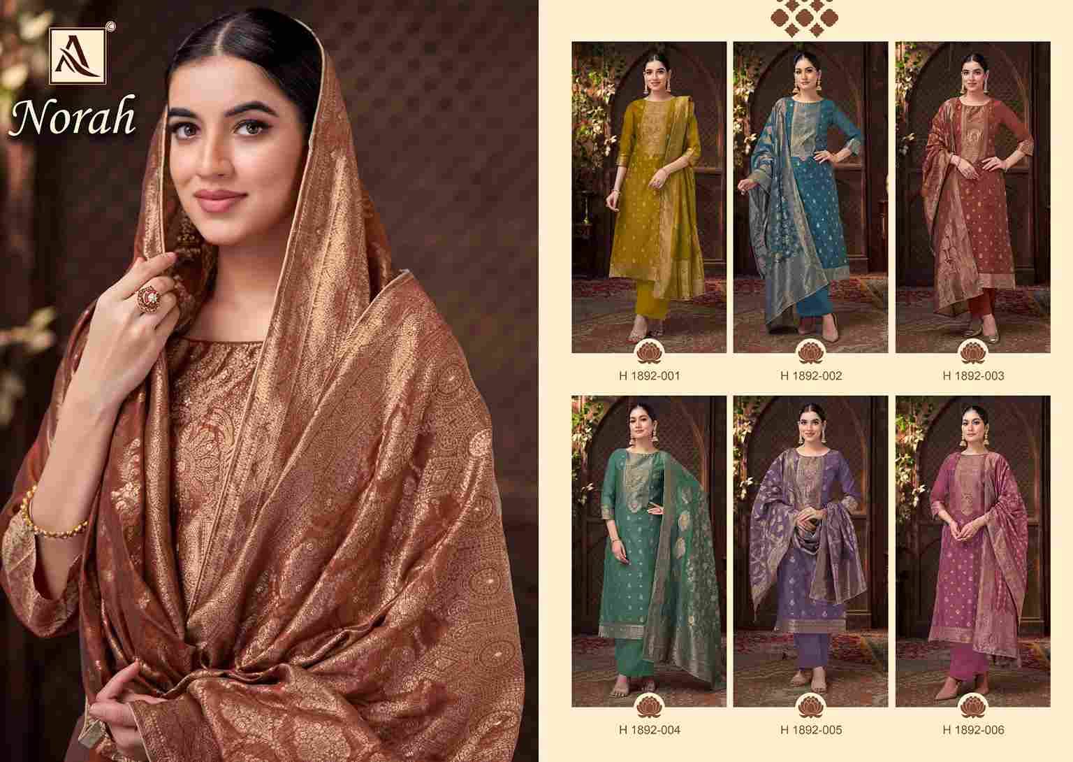 Norah By Alok Suit 1892-001 To 1892-006 Series Beautiful Festive Suits Colorful Stylish Fancy Casual Wear & Ethnic Wear Pure Jacquard Dresses At Wholesale Price