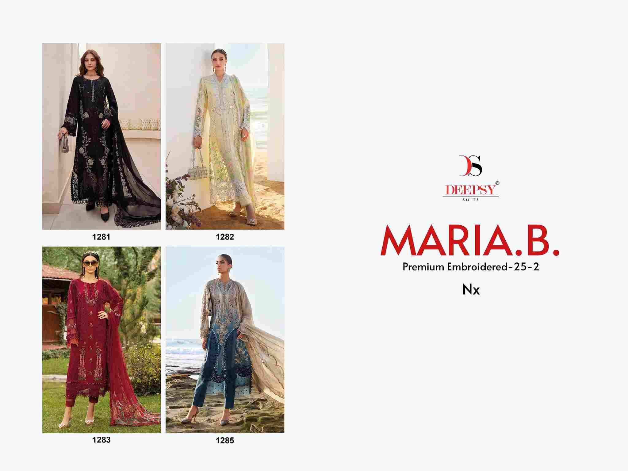 Maria.B. Premium Embroidered-25 Vol-2 Nx By Deepsy Suits Pakistani Stylish Beautiful Colourful Printed & Embroidered Party Wear & Occasional Wear Pure Cotton Dresses At Wholesale Price