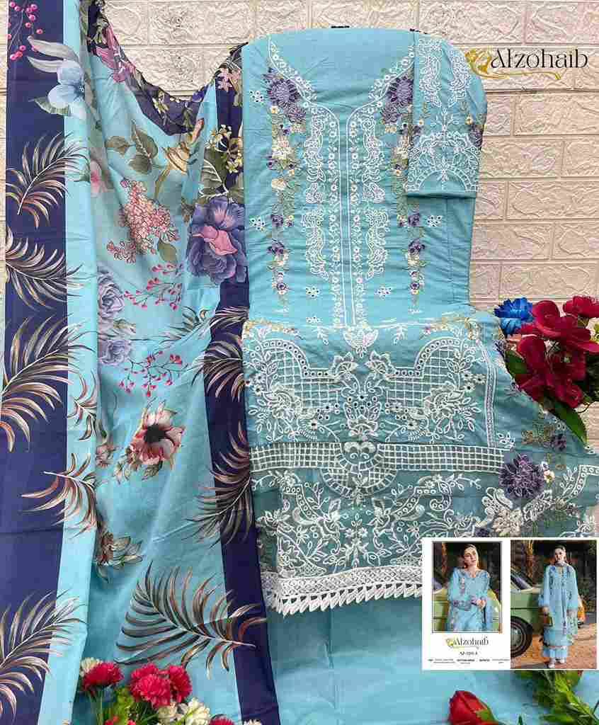 Zahra Vol-2 By Alzohaib 1233-A To 1233-D Series Beautiful Pakistani Suits Stylish Fancy Colorful Party Wear & Occasional Wear Cambric Cotton Print Dresses At Wholesale Price