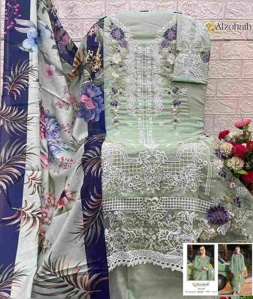 Zahra Vol-2 By Alzohaib 1233-A To 1233-D Series Beautiful Pakistani Suits Stylish Fancy Colorful Party Wear & Occasional Wear Cambric Cotton Print Dresses At Wholesale Price