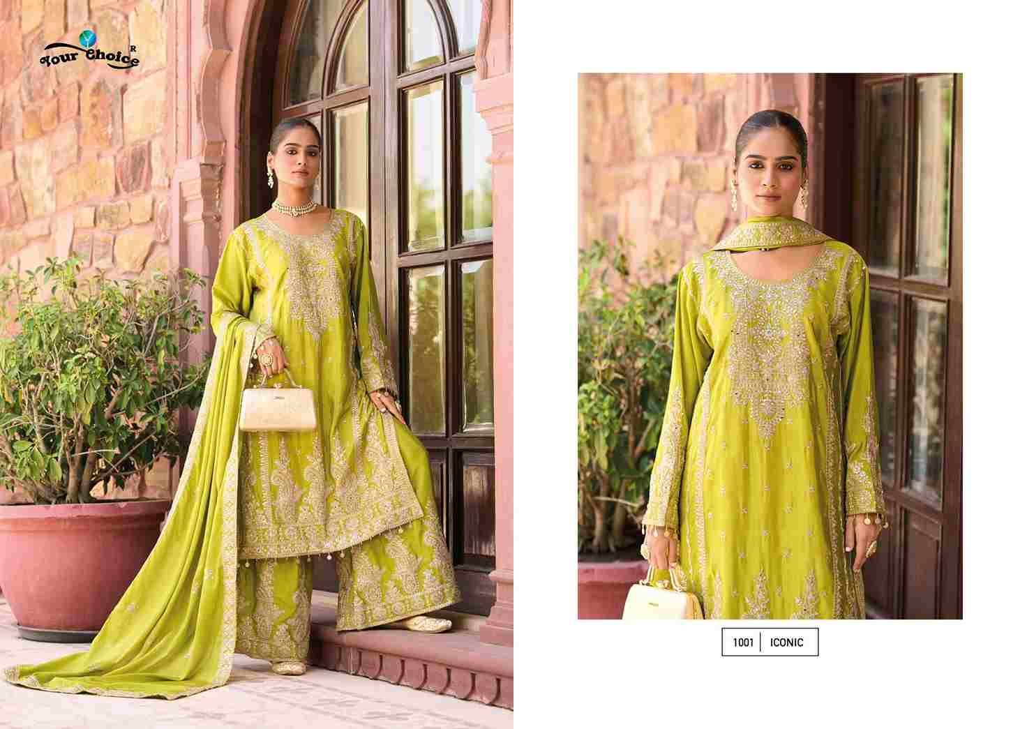 Iconic By Your Choice 4001 To 1004 Series Designer Sharara Suits Beautiful Fancy Colorful Stylish Party Wear & Occasional Wear Heavy Chinnon Dresses At Wholesale Price