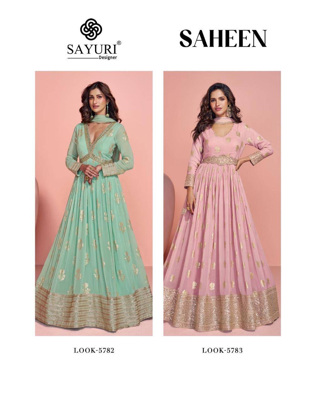 Saheen By Sayuri 5782 To 5783 Series Designer Stylish Fancy Colorful Beautiful Party Wear & Ethnic Wear Collection Viscose Jacquard Silk Gowns With Dupatta At Wholesale Price