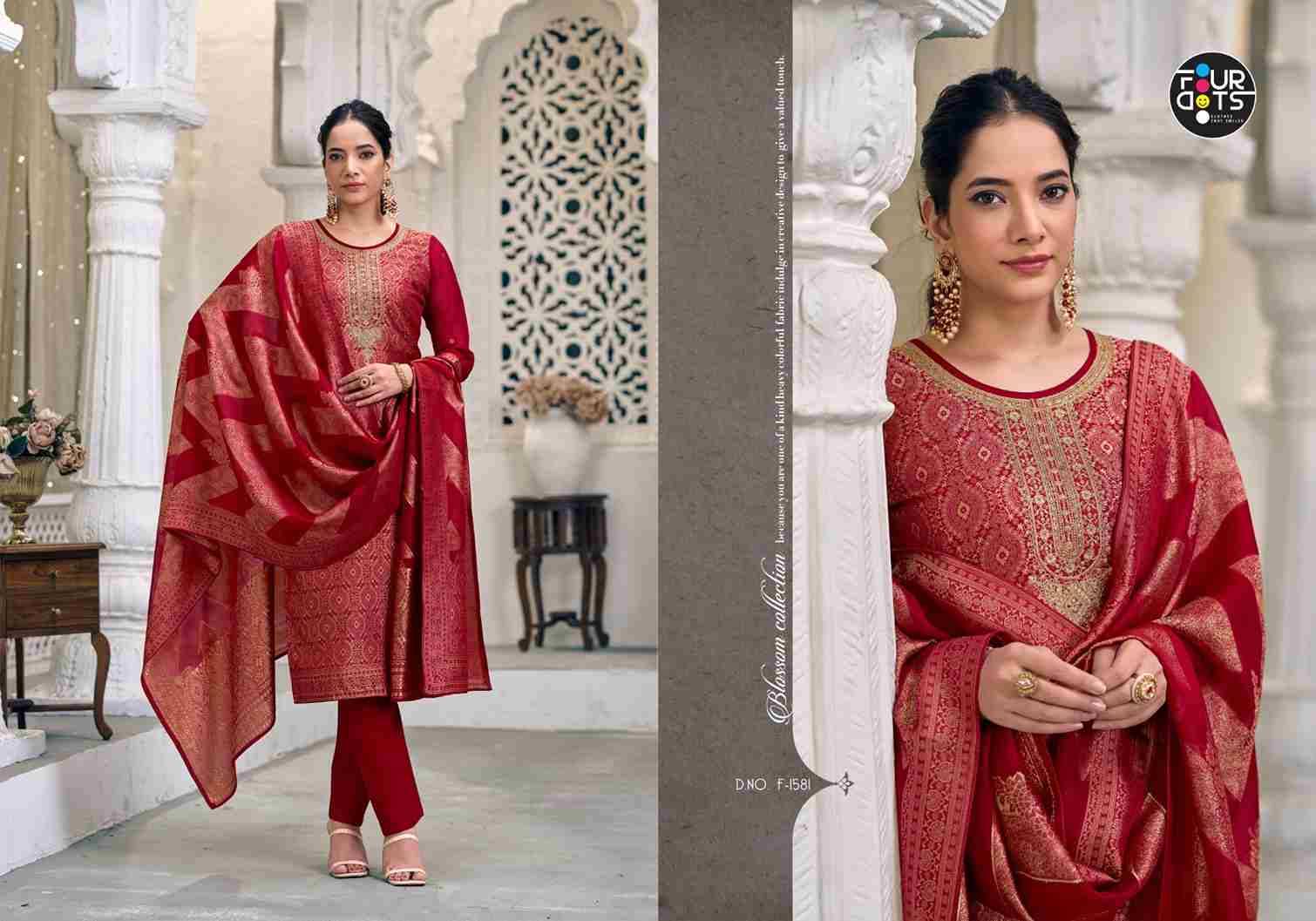 Lekha By Four Dots 1581 To 1584 Series Designer Stylish Fancy Colorful Beautiful Party Wear & Ethnic Wear Collection Organza Silk Jacquard Dresses At Wholesale Price