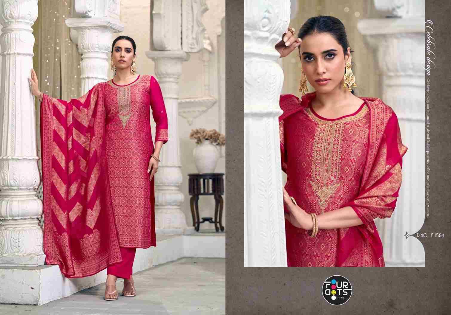 Lekha By Four Dots 1581 To 1584 Series Designer Stylish Fancy Colorful Beautiful Party Wear & Ethnic Wear Collection Organza Silk Jacquard Dresses At Wholesale Price