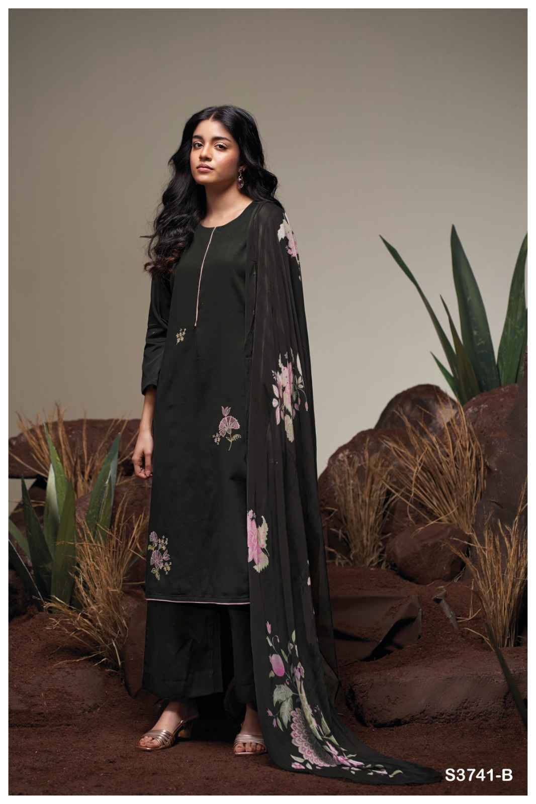 Agatha-3741 By Ganga Fashion 3741-A To 3741-D Series Beautiful Festive Suits Colorful Stylish Fancy Casual Wear & Ethnic Wear Pure Cotton Satin Dresses At Wholesale Price