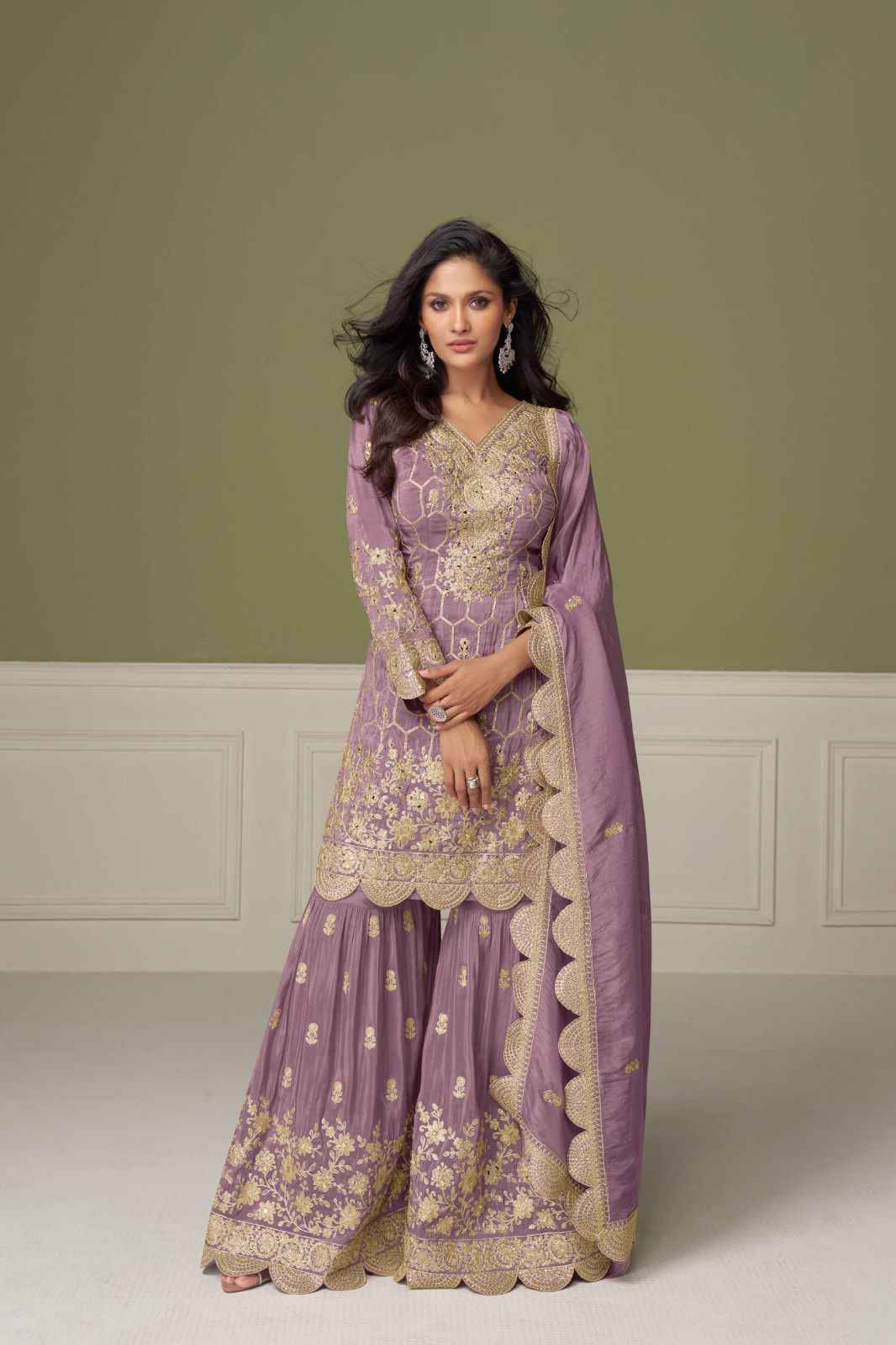 Aleena By Gulkayra Designer 7554-A To 7554-C Series Designer Sharara Suits Collection Beautiful Stylish Fancy Colorful Party Wear & Occasional Wear Simar Silk Dresses At Wholesale Price