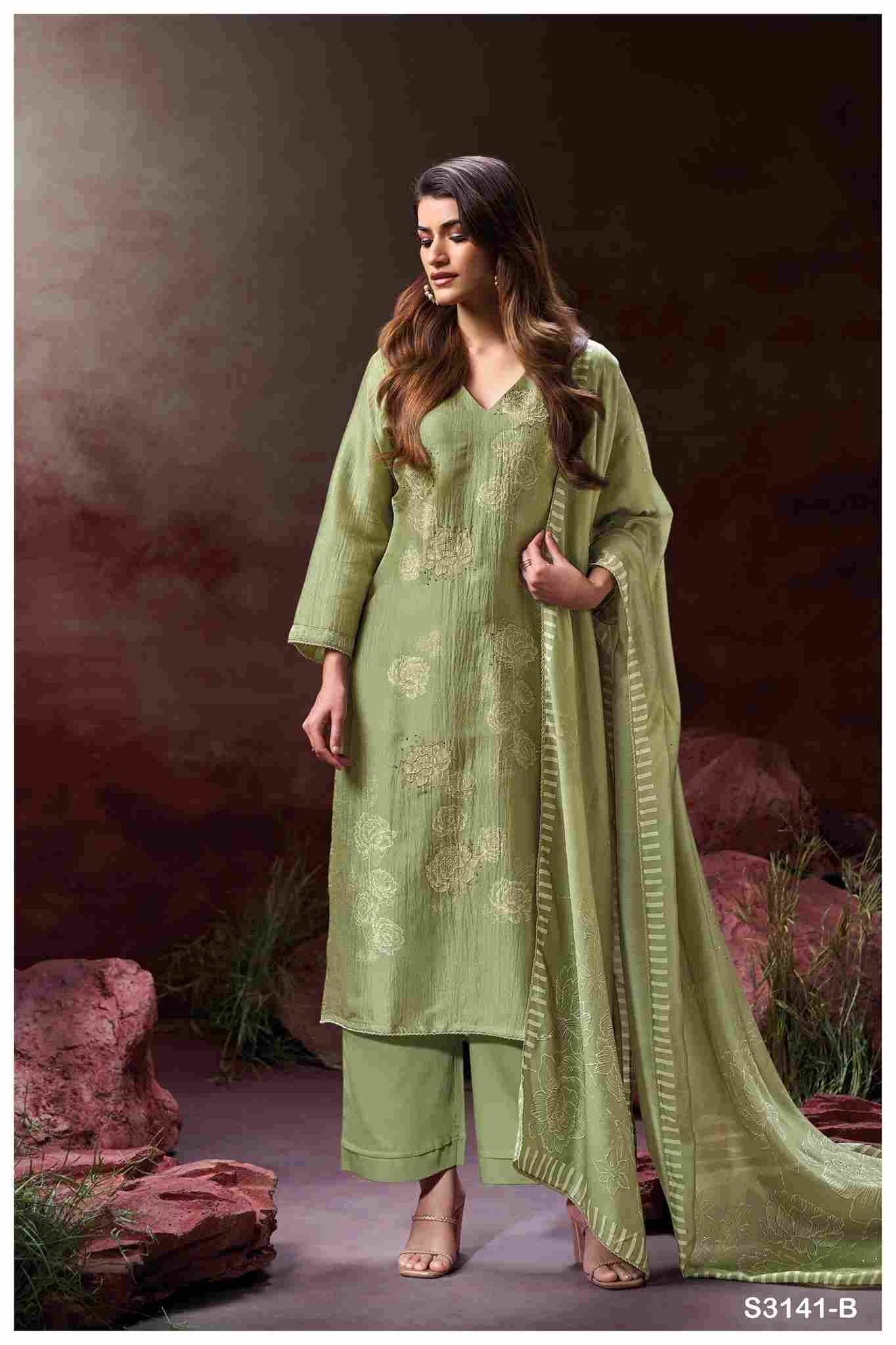 Ellahi-3141 By Ganga Fashion 3141-A To 3141-D Series Beautiful Festive Suits Colorful Stylish Fancy Casual Wear & Ethnic Wear Pure Bemberg Silk Dresses At Wholesale Price