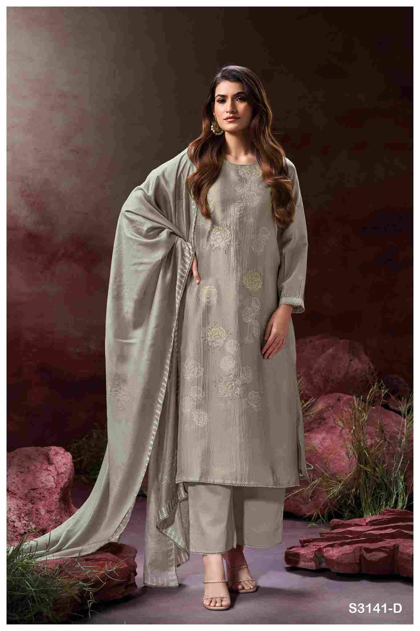 Ellahi-3141 By Ganga Fashion 3141-A To 3141-D Series Beautiful Festive Suits Colorful Stylish Fancy Casual Wear & Ethnic Wear Pure Bemberg Silk Dresses At Wholesale Price