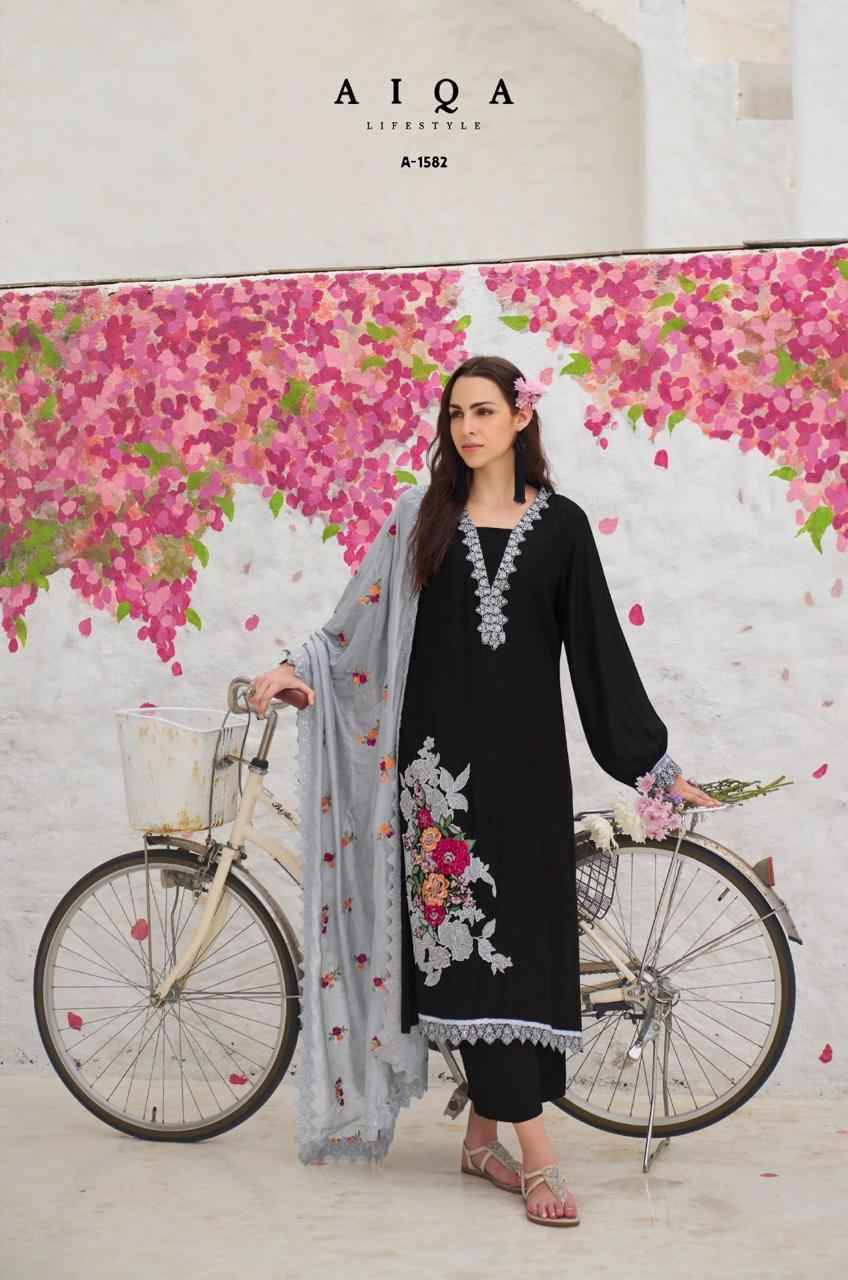 Florence By Aiqa 1579 To 1585 Series Beautiful Festive Suits Colorful Stylish Fancy Casual Wear & Ethnic Wear Pure Bemberg Linen Silk With Work Dresses At Wholesale Price