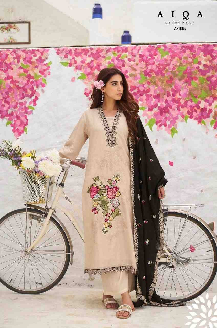 Florence By Aiqa 1579 To 1585 Series Beautiful Festive Suits Colorful Stylish Fancy Casual Wear & Ethnic Wear Pure Bemberg Linen Silk With Work Dresses At Wholesale Price