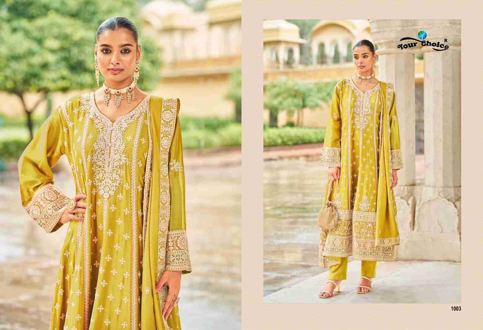 Kronis By Your Choice 1001 To 1003 Series Designer Festive Suits Beautiful Fancy Colorful Stylish Party Wear & Occasional Wear Heavy Chinnon Dresses At Wholesale Price