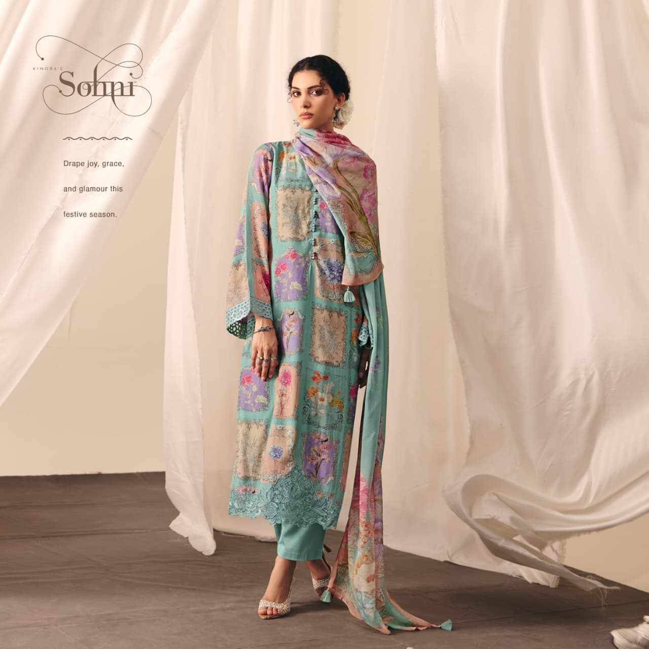 Dahlia By Sohni 411 To 414 Series Beautiful Suits Colorful Stylish Fancy Casual Wear & Ethnic Wear Pure Muslin Dresses At Wholesale Price