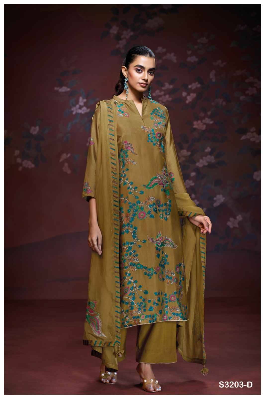 Aaliyah-3203 By Ganga Fashion 3203-A To 3203-D Series Beautiful Festive Suits Colorful Stylish Fancy Casual Wear & Ethnic Wear Pure Bemberg Silk Print Dresses At Wholesale Price