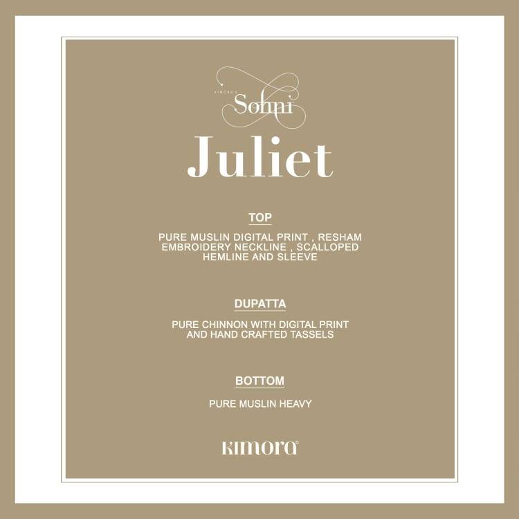Juliet By Sohni 431 To 434 Series Beautiful Suits Colorful Stylish Fancy Casual Wear & Ethnic Wear Pure Muslin Dresses At Wholesale Price