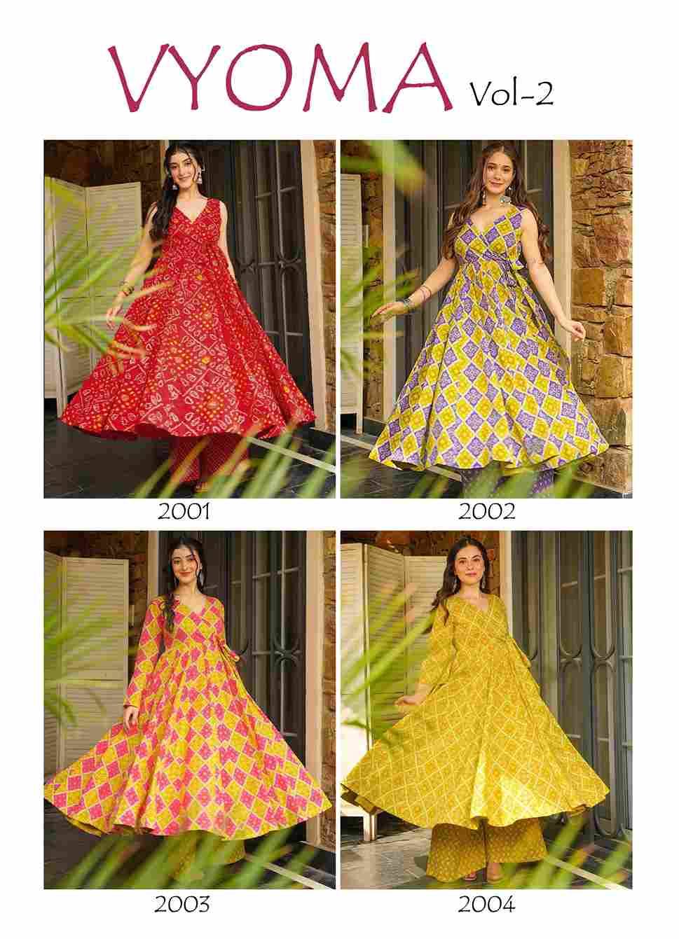 Vyoma Vol-2 By Kaamiri 2001 To 2004 Series Designer Stylish Fancy Colorful Beautiful Party Wear & Ethnic Wear Collection Rayon Print Kurtis With Bottom At Wholesale Price