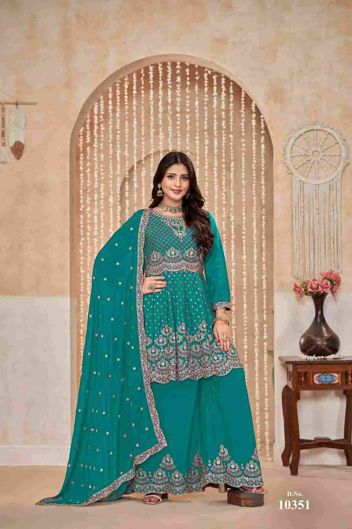 Anjubaa Vol-35 By Fashid Wholesale 10351 To 10354 Series Designer Sharara Suits Beautiful Fancy Colorful Stylish Party Wear & Occasional Wear Chinnon Dresses At Wholesale Price