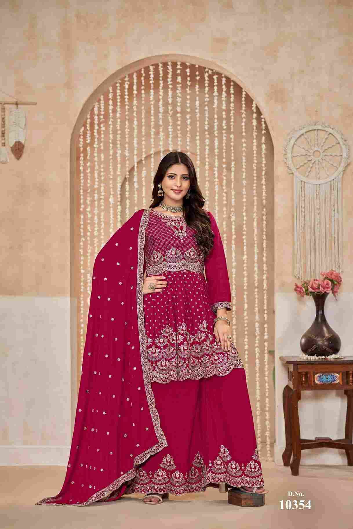 Anjubaa Vol-35 By Fashid Wholesale 10351 To 10354 Series Designer Sharara Suits Beautiful Fancy Colorful Stylish Party Wear & Occasional Wear Chinnon Dresses At Wholesale Price