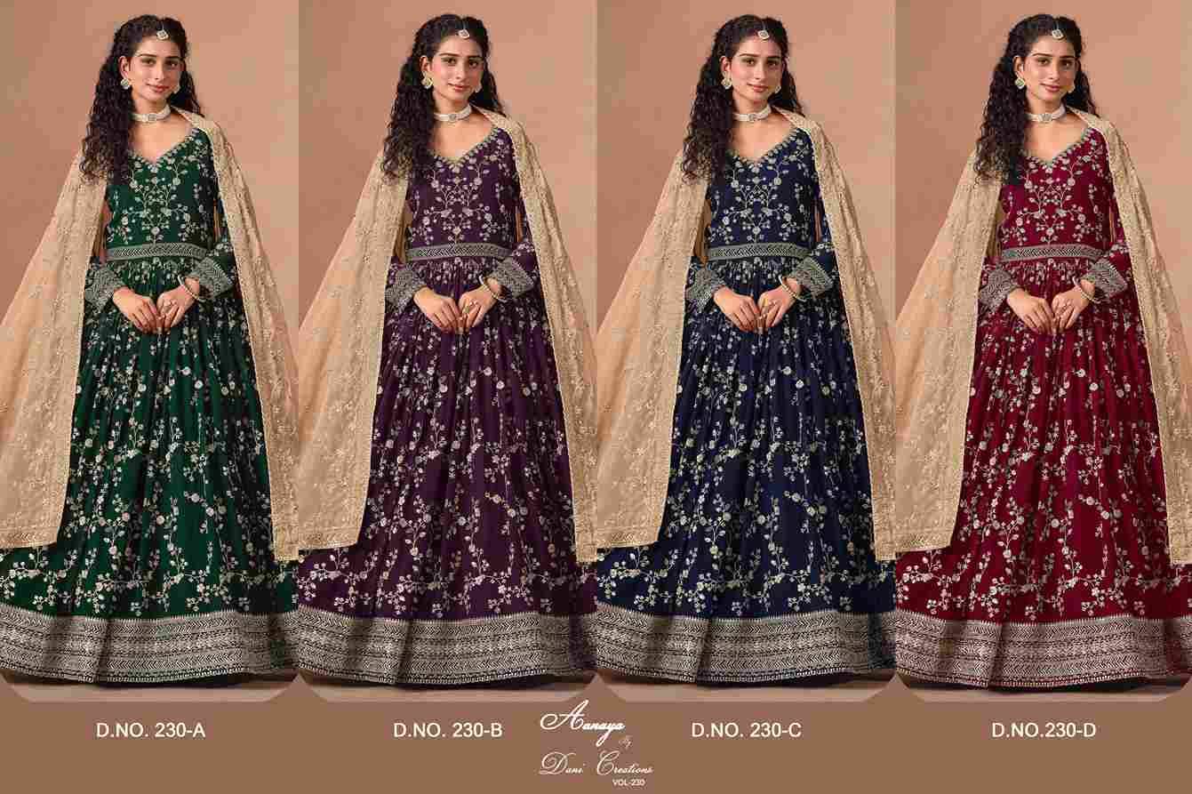 Aanaya Vol-230 By Twisha 230-A To 230-D Series Designer Anarkali Suits Beautiful Fancy Colorful Stylish Party Wear & Occasional Wear Faux Georgette Dresses At Wholesale Price