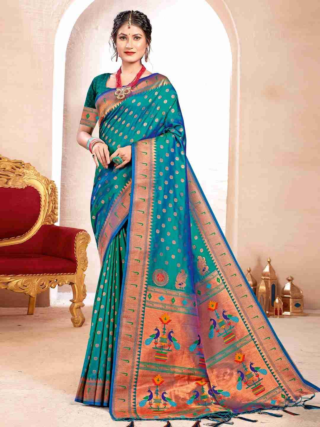 Kavita By Fashid Wholesale 1001 To 1006 Series Indian Traditional Wear Collection Beautiful Stylish Fancy Colorful Party Wear & Occasional Wear Paithani Silk Sarees At Wholesale Price