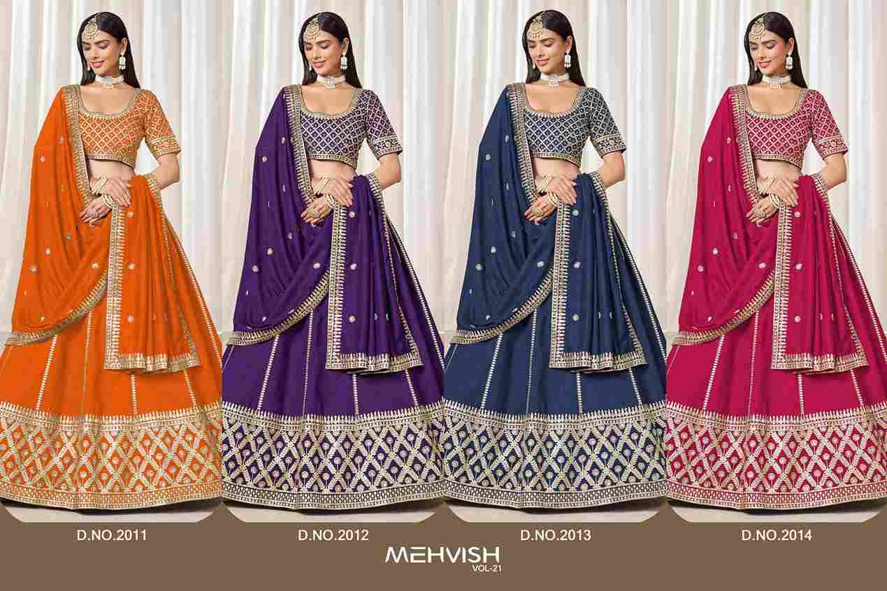 Mehvish Vol-21 By Fashid Wholesale 2011 To 2014 Series Designer Beautiful Collection Occasional Wear & Party Wear Art Silk Lehengas At Wholesale Price