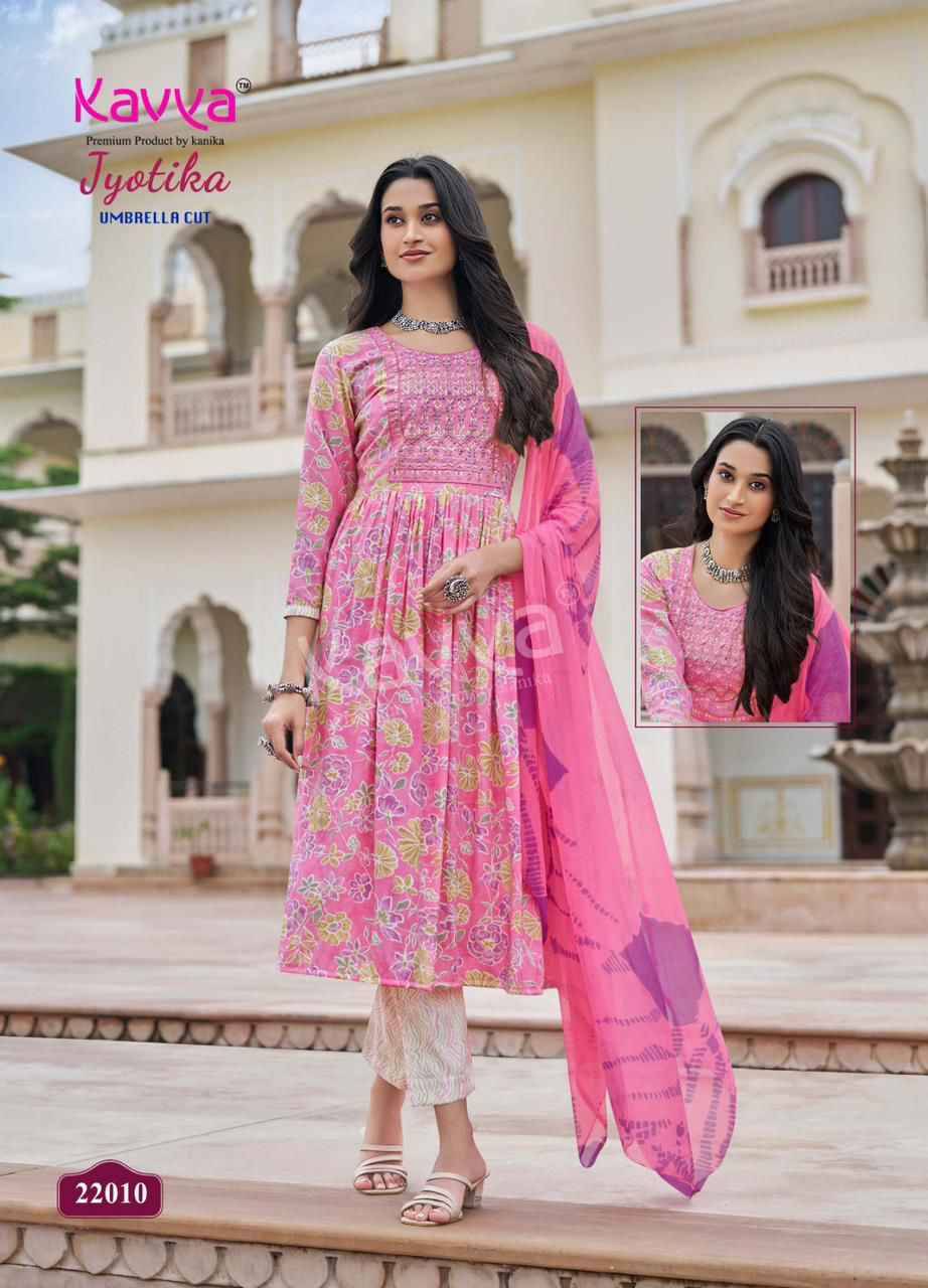 Jyotika Vol-22 By Kavya 22001 To 22010 Series Beautiful Festive Suits Colorful Stylish Fancy Casual Wear & Ethnic Wear Capsule Print Dresses At Wholesale Price