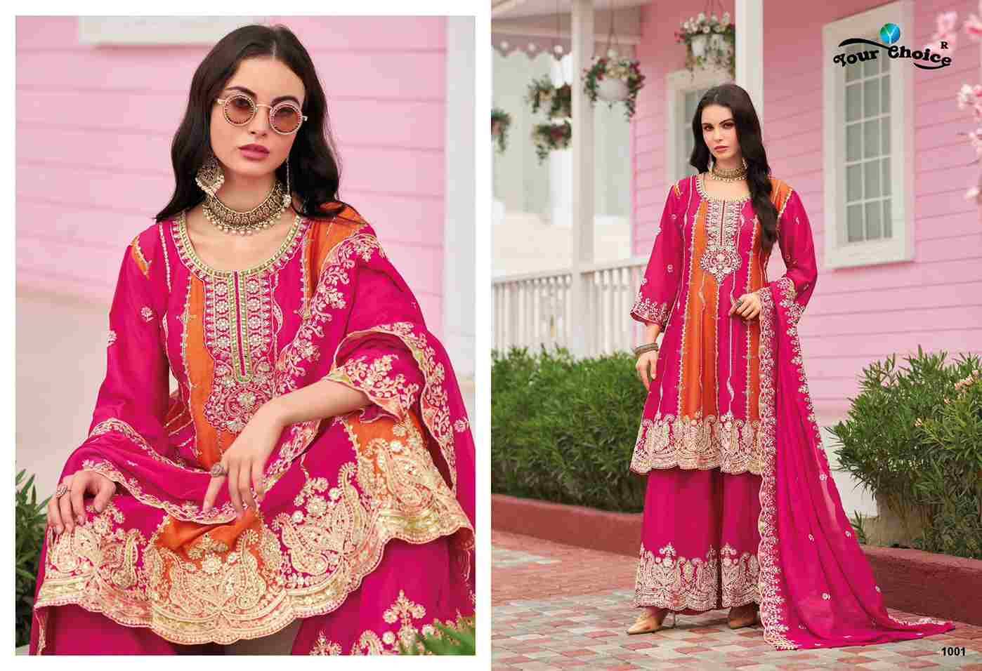 Orra Edit Vol-3 By Your Choice 1001 To 1002 Series Designer Sharara Suits Collection Beautiful Stylish Fancy Colorful Party Wear & Occasional Wear Chinnon Dresses At Wholesale Price