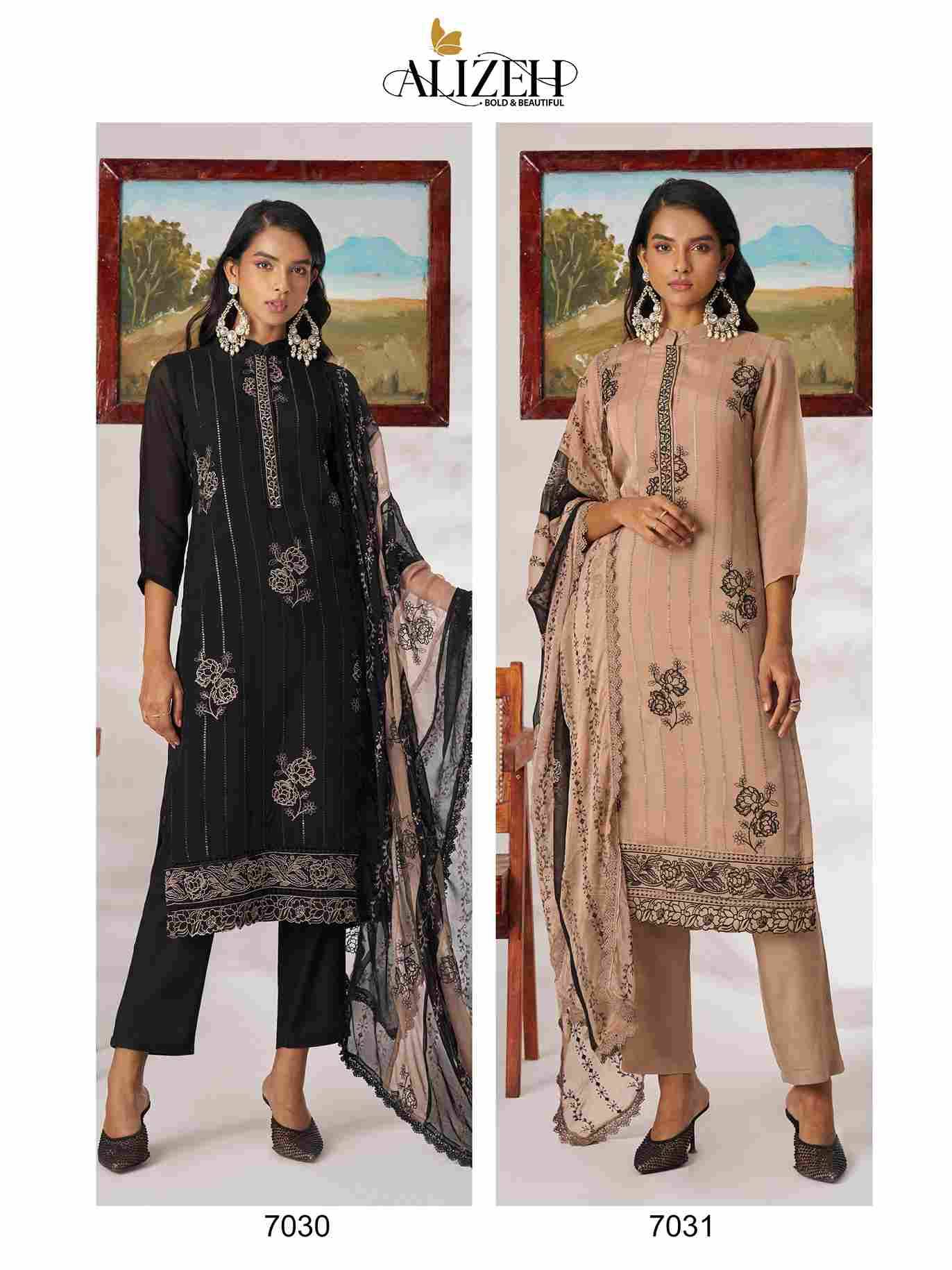 Rose Vol-2 By Alizeh 7030 To 7031 Series Beautiful Festive Suits Colorful Stylish Fancy Casual Wear & Ethnic Wear Pure Organza Dresses At Wholesale Price
