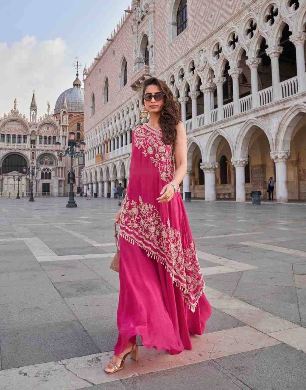 Crown By Sayuri 10082 To 10084 Series Designer Beautiful Festive Collection Occasional Wear & Party Wear Pure Crepe Crop Top With Bottom At Wholesale Price