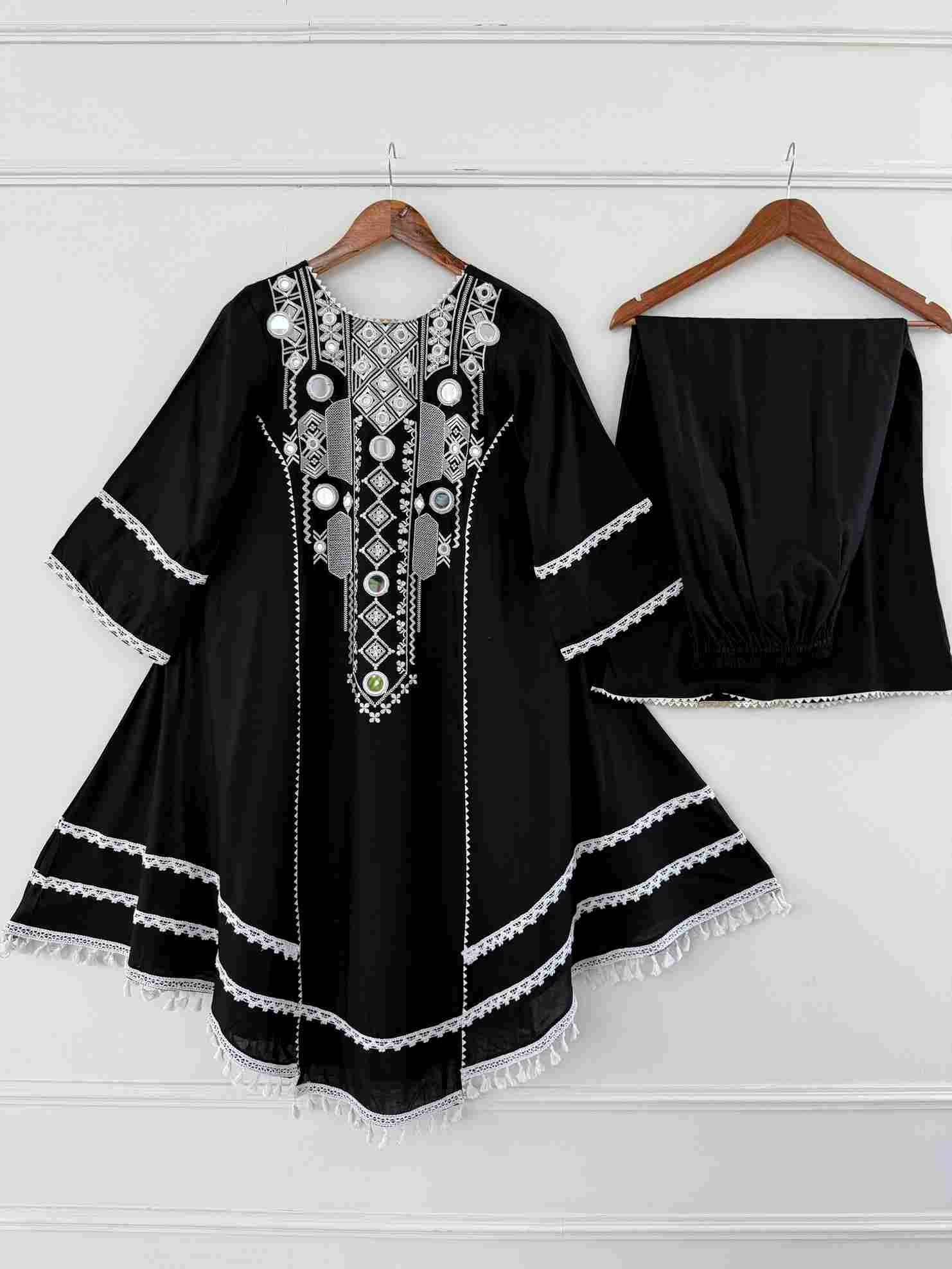 R-5910 By Fashid Wholesale Beautiful Stylish Fancy Colorful Casual Wear & Ethnic Wear Rayon Cotton Dresses With Bottom At Wholesale Price