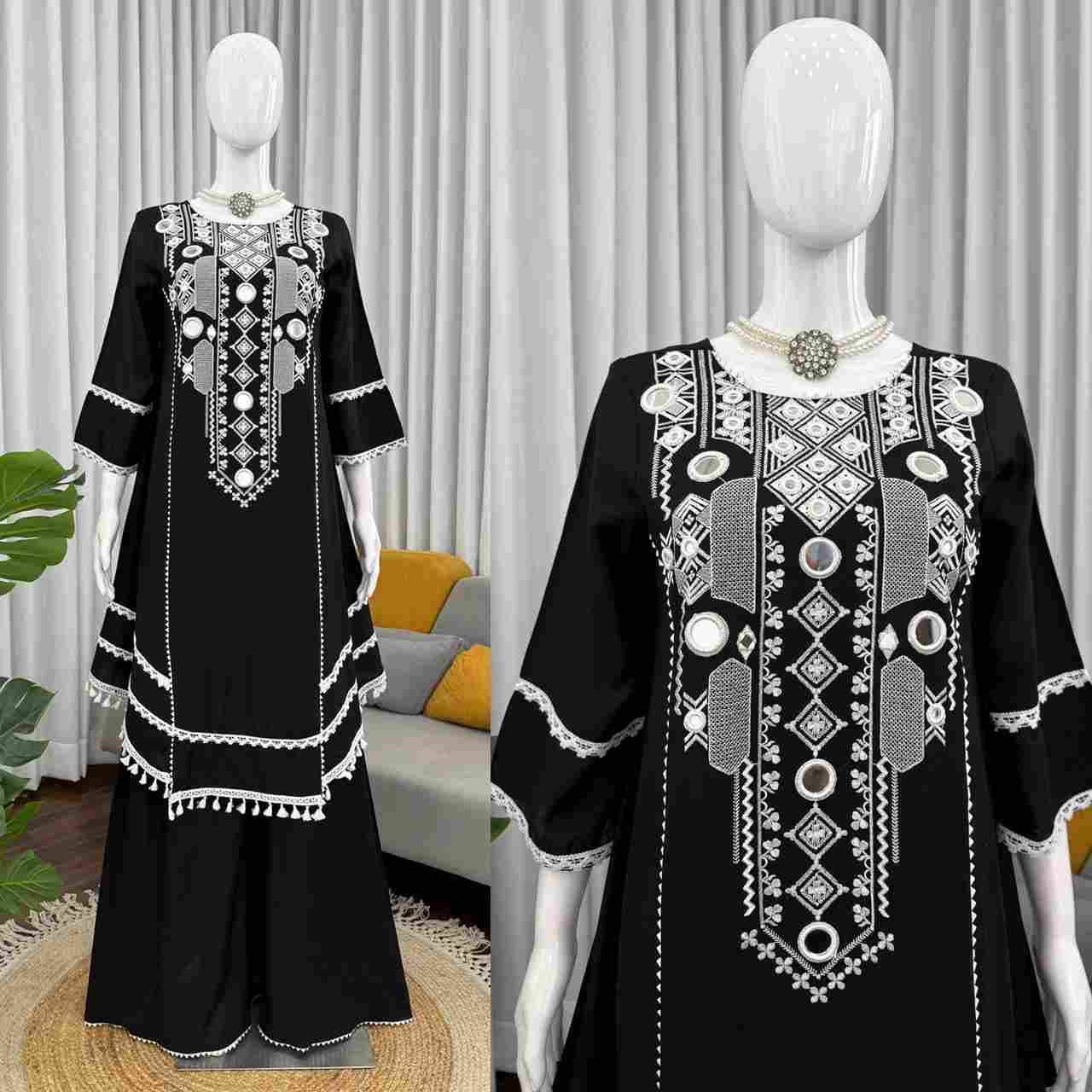 R-5910 By Fashid Wholesale Beautiful Stylish Fancy Colorful Casual Wear & Ethnic Wear Rayon Cotton Dresses With Bottom At Wholesale Price