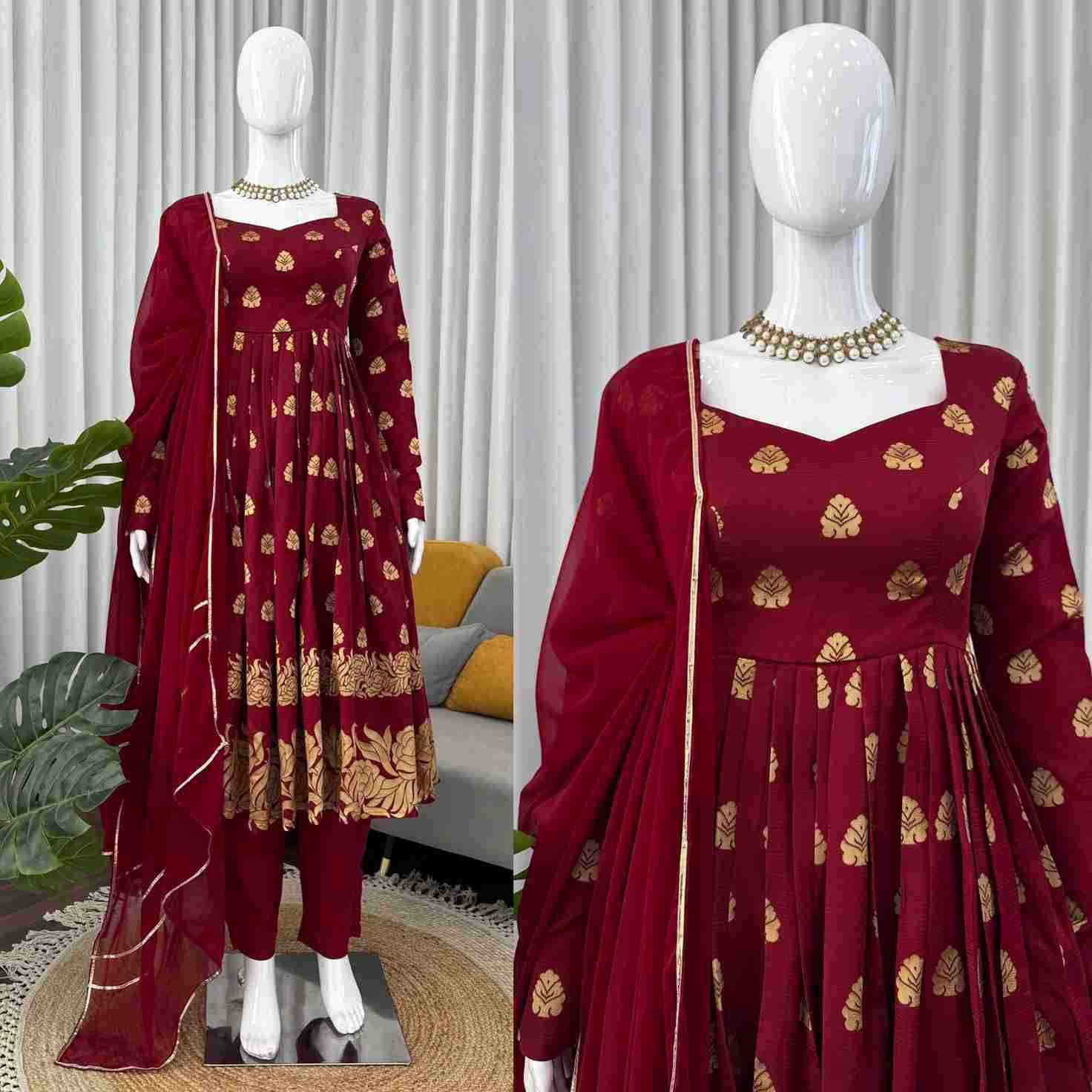 R-5908 By Fashid Wholesale Beautiful Stylish Fancy Colorful Casual Wear & Ethnic Wear Jacquard Dresses With Bottom At Wholesale Price