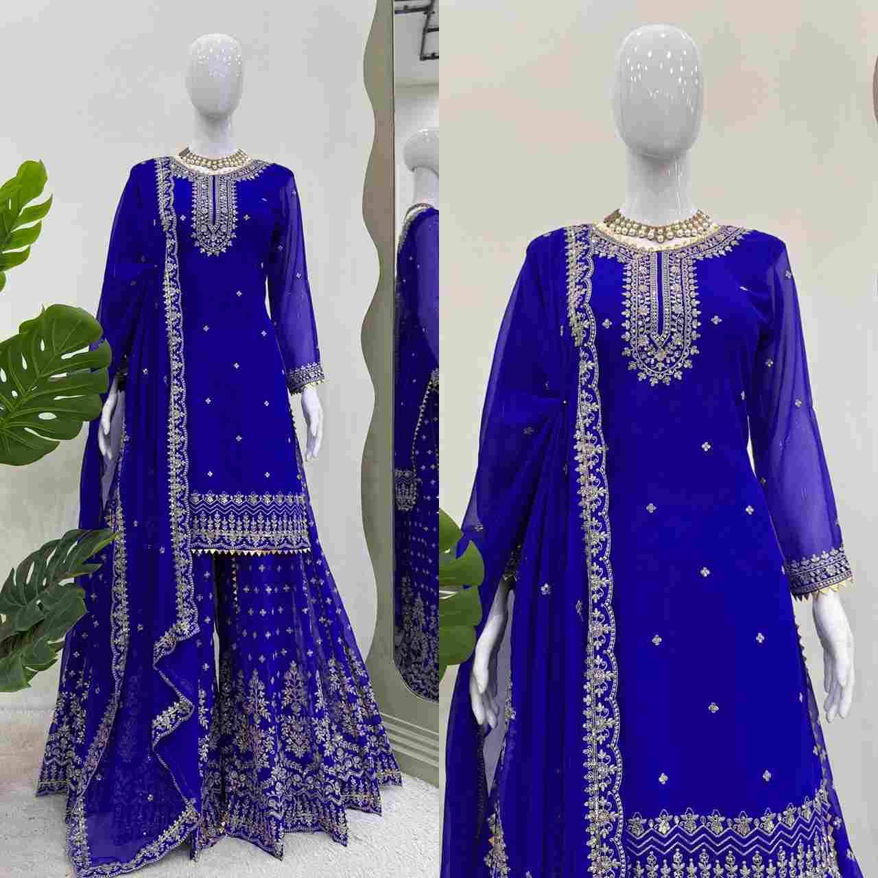 K-1523 By Fashid Wholesale Beautiful Stylish Fancy Colorful Casual Wear & Ethnic Wear Faux Georgette Dresses With Bottom At Wholesale Price
