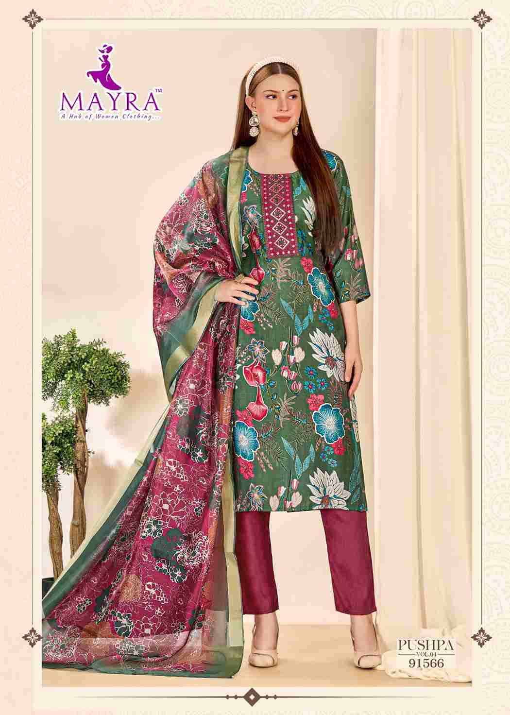 Pushpa Vol-4 By Mayra 91565 To 91572 Series Beautiful Stylish Festive Suits Fancy Colorful Casual Wear & Ethnic Wear & Ready To Wear Vertican Print Dresses At Wholesale Price