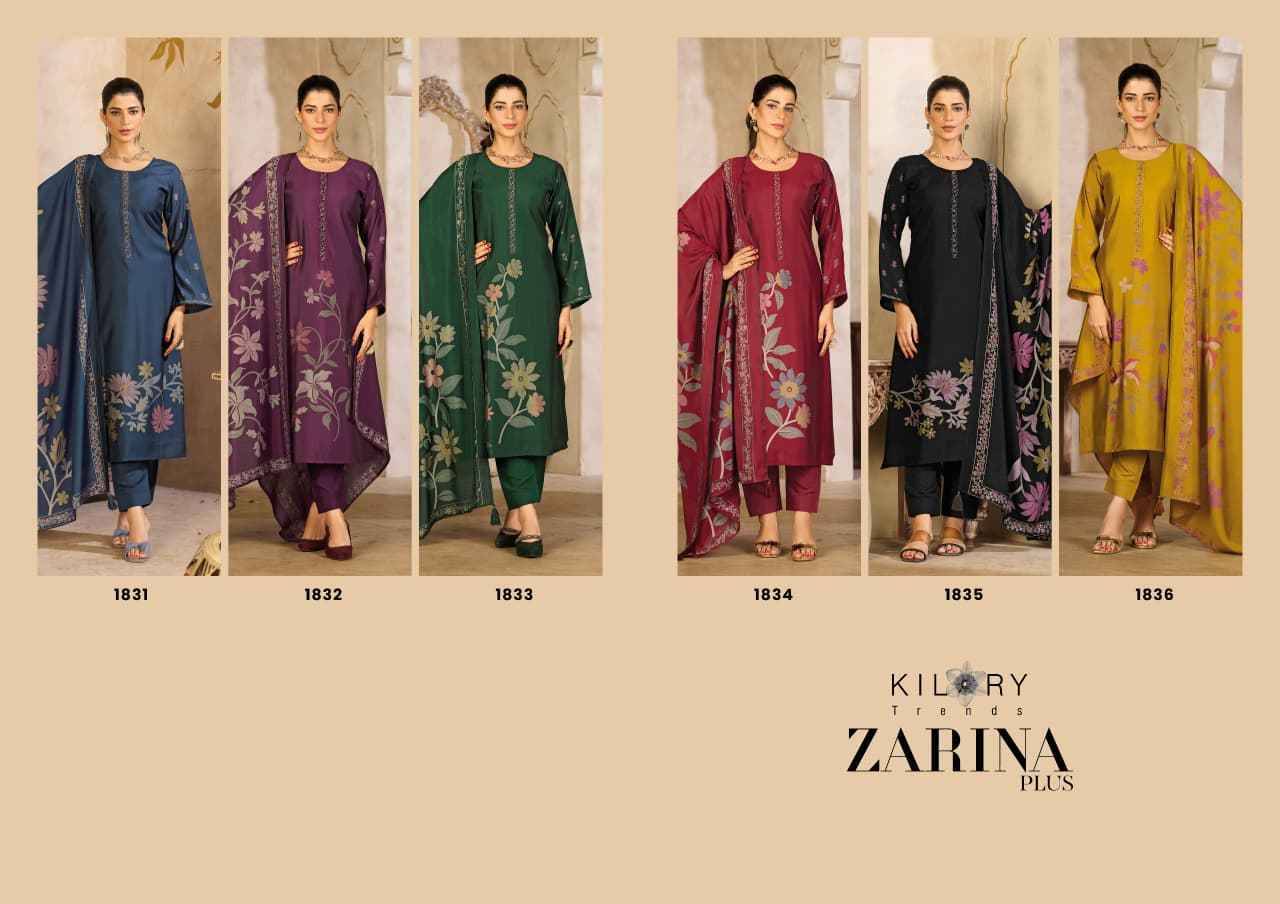 Zarina Plus By Kilory 1831 To 1836 Series Designer Festive Suits Beautiful Fancy Colorful Stylish Party Wear & Occasional Wear Pure Muslin Silk Dresses At Wholesale Price