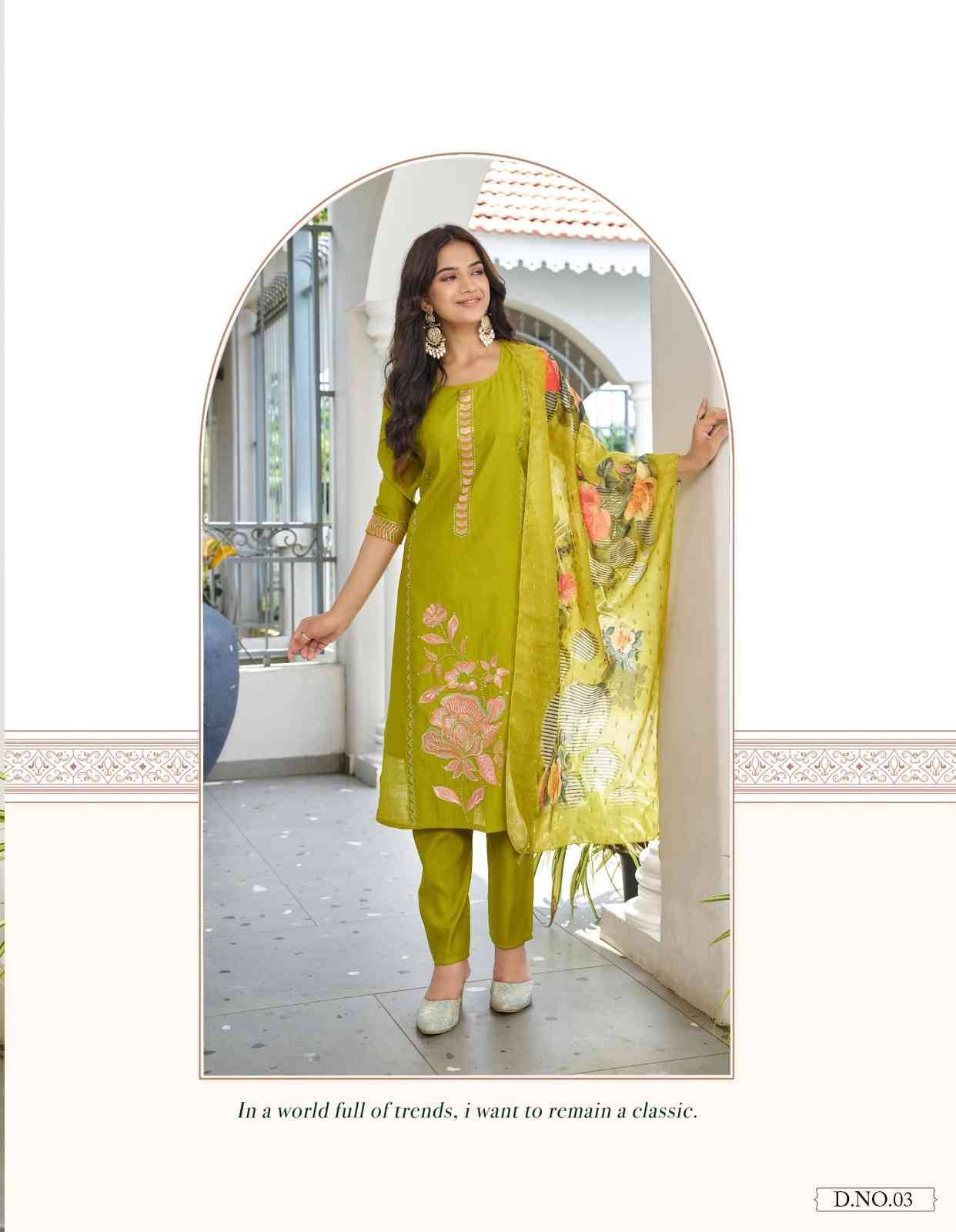 Siyara By Rare Lily Combo Set 01 To 06 Series Beautiful Stylish Festive Suits Fancy Colorful Casual Wear & Ethnic Wear & Ready To Wear Silk Print Dresses At Wholesale Price